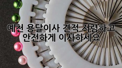 예천 용달이사 견적, 저렴하고 안전하게 이사하세요!