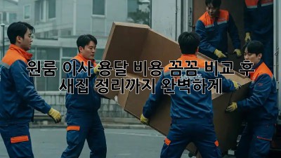 원룸 이사, 용달 비용 꼼꼼 비교 후 새집 정리까지 완벽하게!